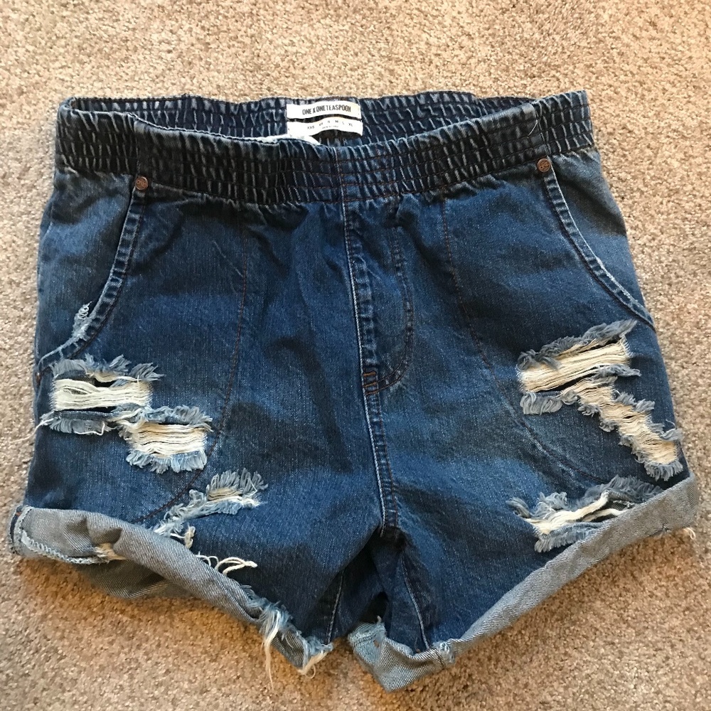 One Teaspoon Denim High Waisted Shorts Size Medium